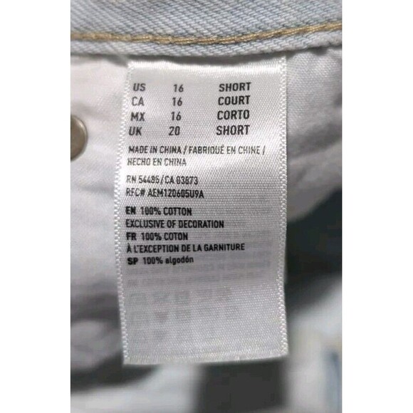 American Eagle Jeans Women Wide Leg Crop Beautiful Bleach Out Size 16 Short - Picture 4 of 12